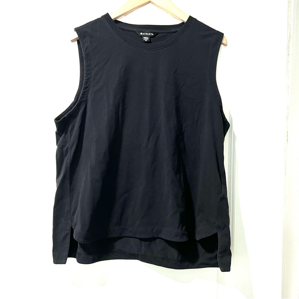 Athleta Women’s Black Tank Top Size XL Gym Workout Cotton Blend Top